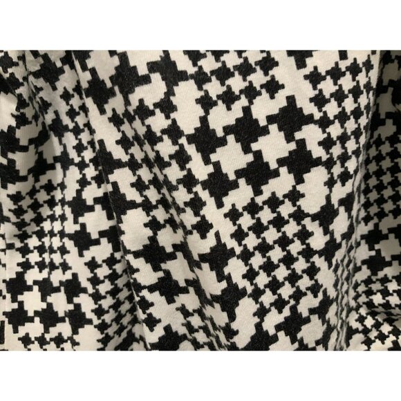 Talbots Top XL Black White Long Sleeve Cross Over Rouching - Picture 3 of 8